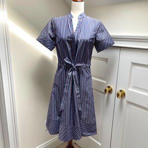 NWT Brooks Brothers Cotton Red/White/Blue Striped Short Sleeved Dress - Sz 8